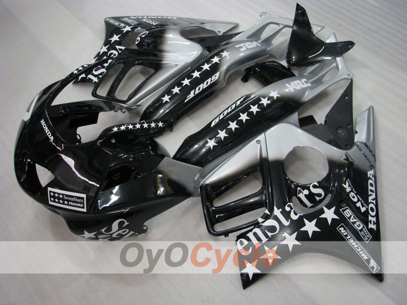 Injection Fairing kit for 95-96 CBR600F3 - Black, Silver - SevenStars #OYO87902758 Main image