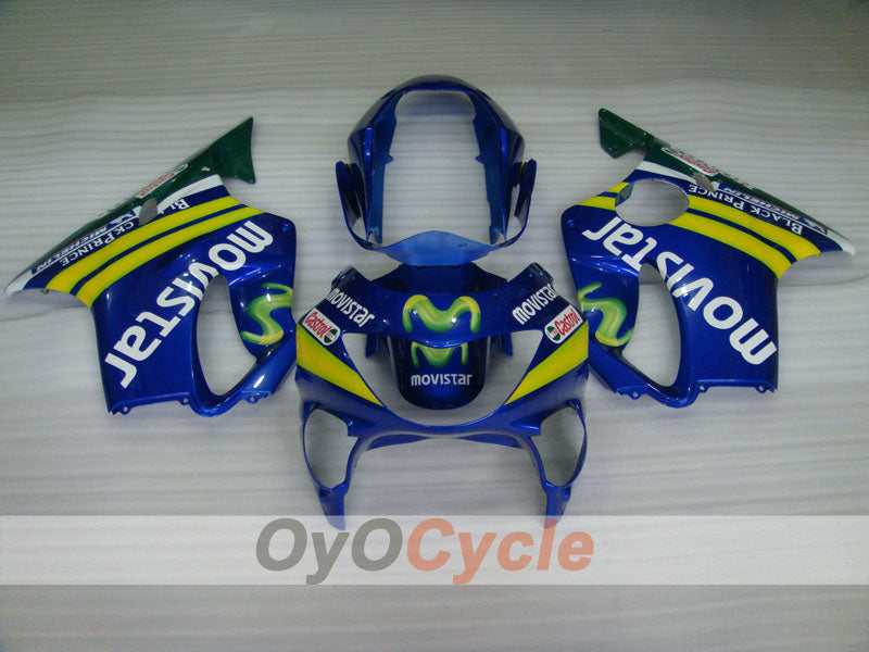 Injection Fairing kit for 99-00 CBR600F4 - Yellow, White - Castrol, Movistar #OYO87900116