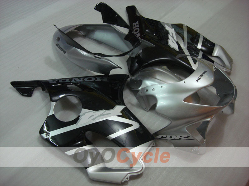 Injection Fairing kit for 99-00 CBR600F4 - Black, Silver - Factory Style #OYO87900121 Main image