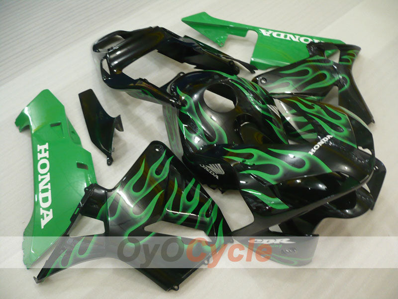 Injection Fairing kit for 03-04 CBR600RR - Green, Black - Flame #OYO87904889