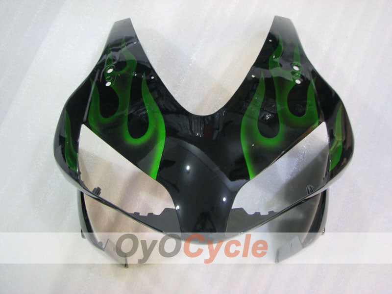Injection Fairing kit for 03-04 CBR600RR - Green, Black - Flame #OYO87904899
