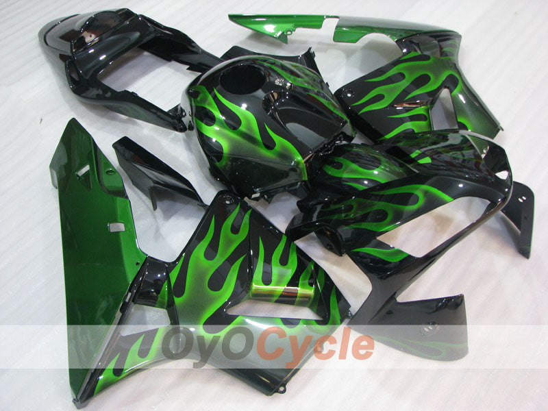 Injection Fairing kit for 03-04 CBR600RR - Green, Black - Flame #OYO87904899