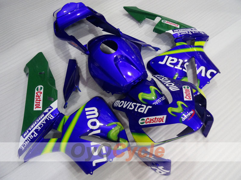 Injection Fairing kit for 03-04 CBR600RR - Yellow, Blue - Movistar #OYO87904904 Secondary image