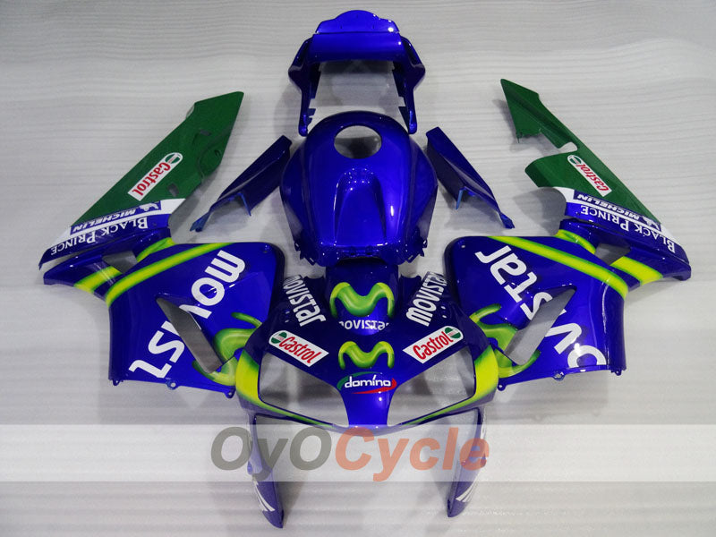 Injection Fairing kit for 03-04 CBR600RR - Yellow, Blue - Movistar #OYO87904904 Main image