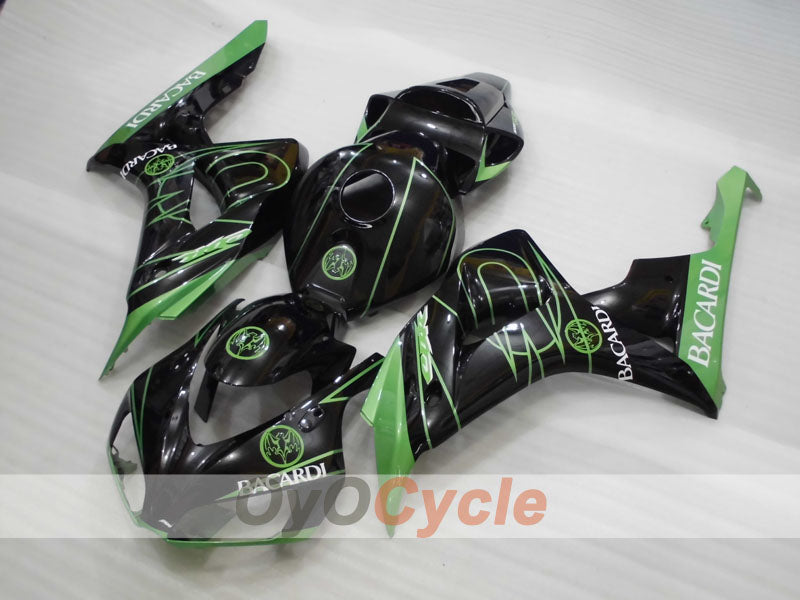 Injection Fairing kit for 06-07 CBR1000RR - Green, Black - BACARDI #OYO87904974