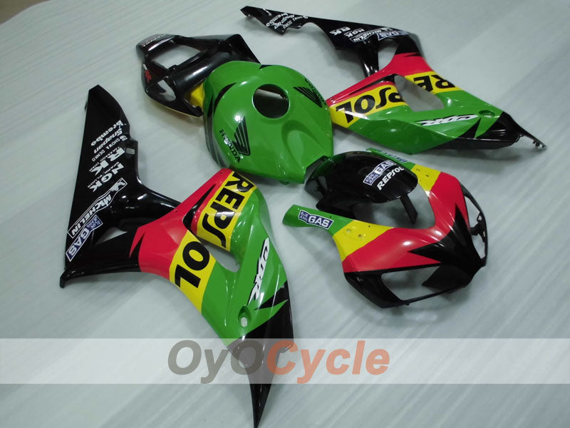 Injection Fairing kit for 06-07 CBR1000RR - Green, Black - Repsol #OYO87904976