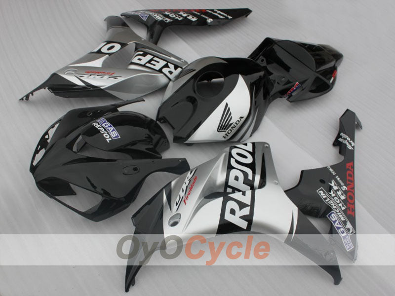 Injection Fairing kit for 06-07 CBR1000RR - Black, Silver - Repsol #OYO87904977