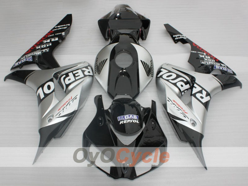 Injection Fairing kit for 06-07 CBR1000RR - Black, Silver - Repsol #OYO87904977