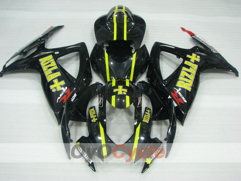 Injection Fairing kit for 06-07 GSX R600 - Yellow, Black - Rizla+ #OYO87905303 Main image