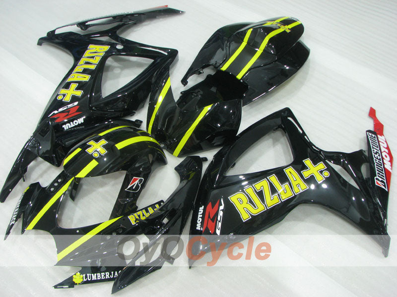 Injection Fairing kit for 06-07 GSX R750 - Yellow, Black - Rizla+ #OYO87905340