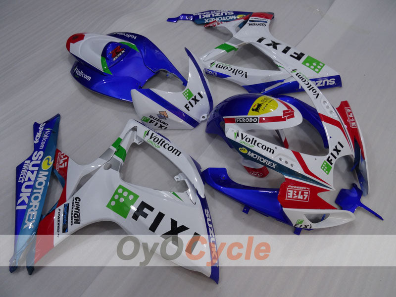 Injection Fairing kit for 06-07 GSX R600 - Blue, White - MOTOREX #OYO87905304 Main image