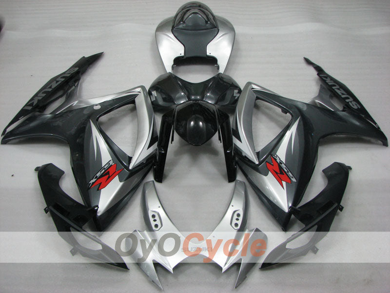 Injection Fairing kit for 06-07 GSX R600 - Black, Silver - Factory Style #OYO87905312 Main image