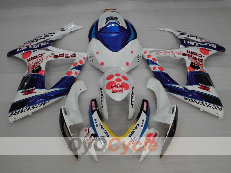 Injection Fairing kit for 06-07 GSX R750 - Blue, White - MOTUL #OYO87905352