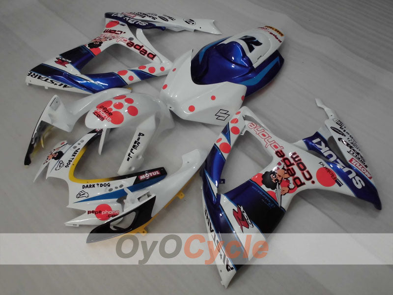Injection Fairing kit for 06-07 GSX R750 - Blue, White - MOTUL #OYO87905352