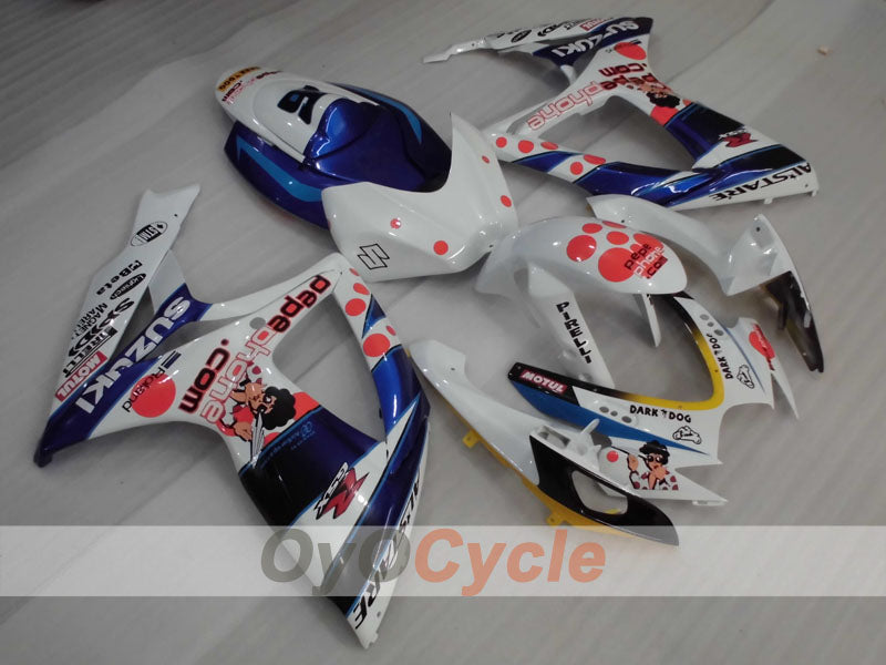 Injection Fairing kit for 06-07 GSX R750 - Blue, White - MOTUL #OYO87905352