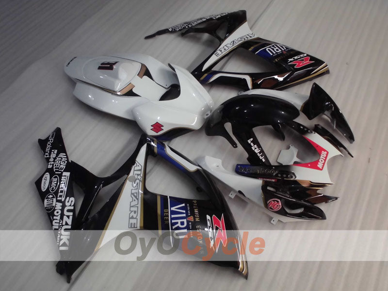 Injection Fairing kit for 06-07 GSX R750 - White, Black - VIRU #OYO87905373 Main image