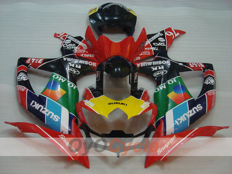 Injection Fairing kit for 08-10 GSX R600 - Red, Black - RK #OYO87905378