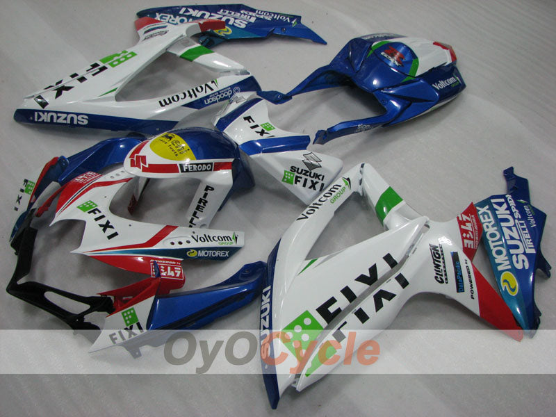 Injection Fairing kit for 08-10 GSX R600 - Blue, White - FIXI #OYO87905379 Main image