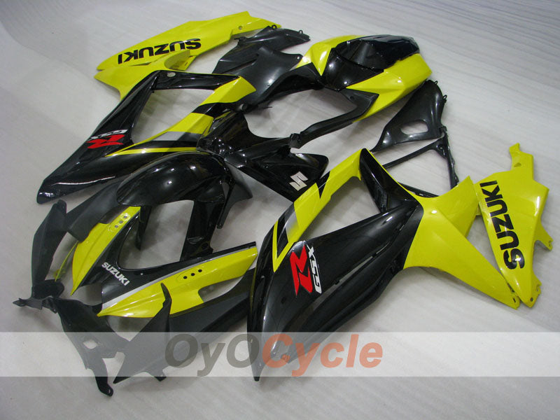 Injection Fairing kit for 08-10 GSX R600 - Yellow, Black - Factory Style #OYO87905384