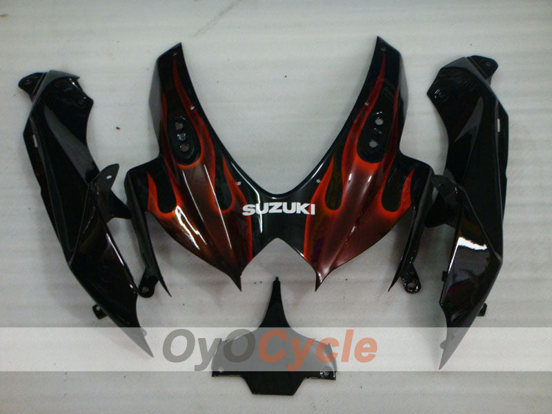 Injection Fairing kit for 08-10 GSX R600 - Black - Flame #OYO87905385