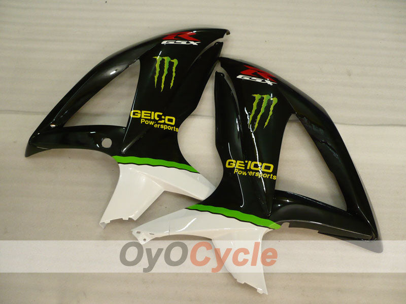 Injection Fairing kit for 08-10 GSX R600 - White, Black - Monster #OYO87905388