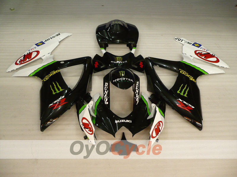 Injection Fairing kit for 08-10 GSX R750 - White, Black - Monster #OYO87905431