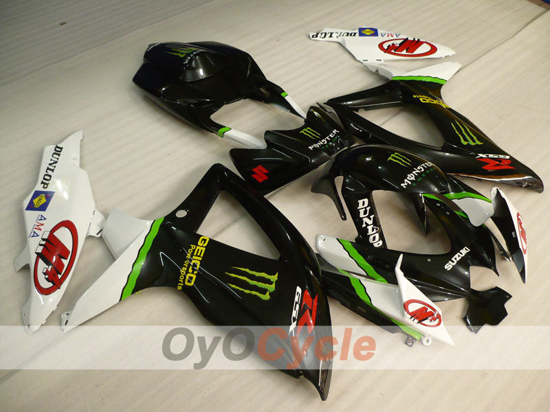 Injection Fairing kit for 08-10 GSX R600 - White, Black - Monster #OYO87905388
