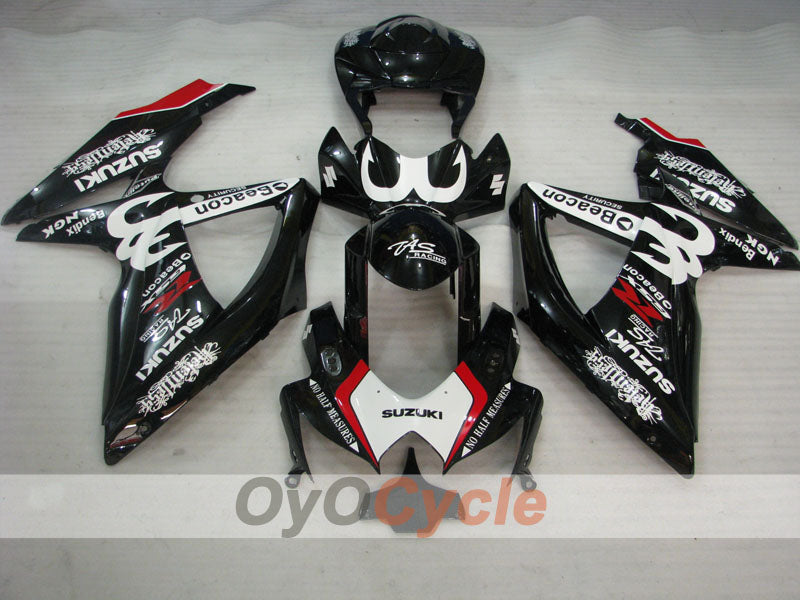 Injection Fairing kit for 08-10 GSX R750 - White, Black - Beacon #OYO87905432 Secondary image