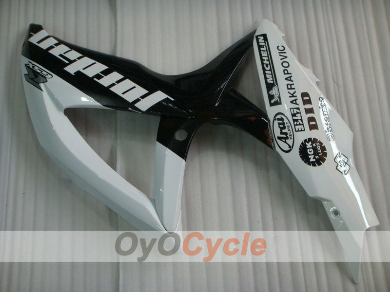 Injection Fairing kit for 08-10 GSX R600 - White, Black - Jordan #OYO87905390