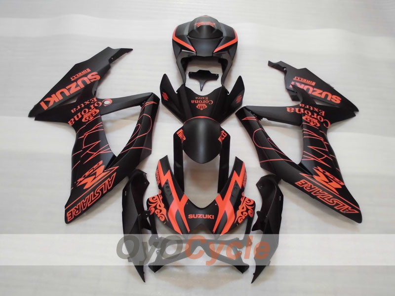 Injection Fairing kit for 08-10 GSX R750 - Orange, Black, Matte - Corona #OYO87905434