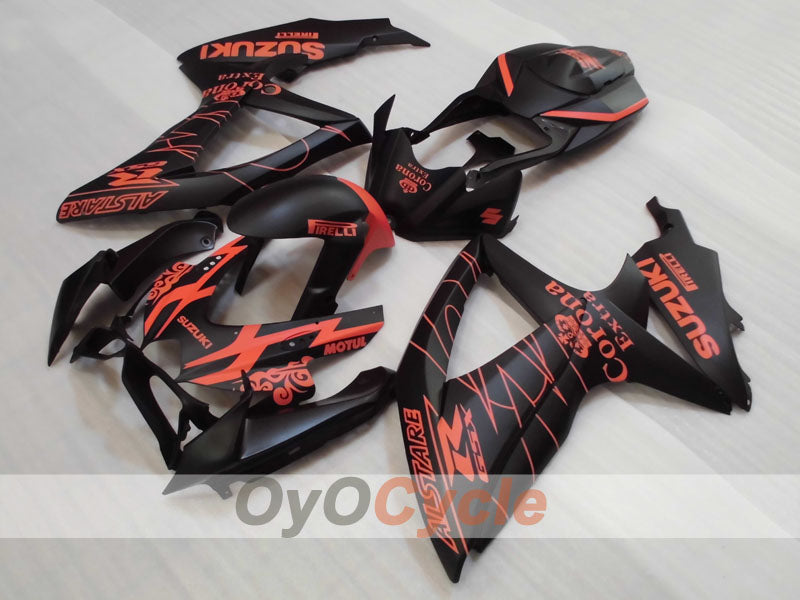 Injection Fairing kit for 08-10 GSX R750 - Orange, Black, Matte - Corona #OYO87905434