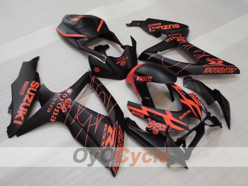 Injection Fairing kit for 08-10 GSX R750 - Orange, Black, Matte - Corona #OYO87905434