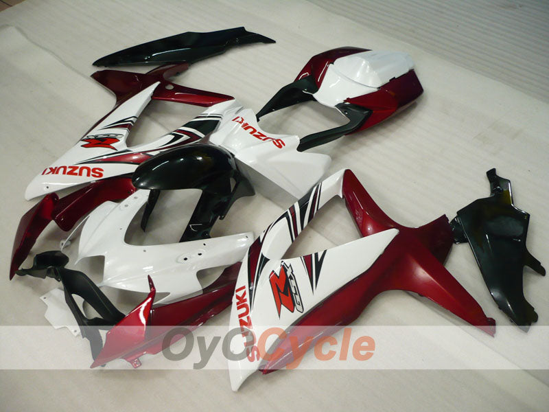 Injection Fairing kit for 08-10 GSX R750 - Red Wine Color, White - Factory Style #OYO87905437