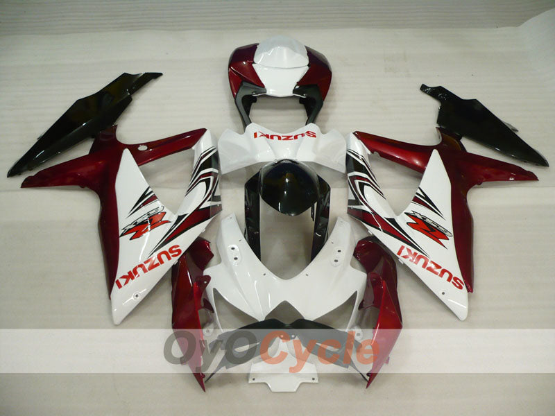 Injection Fairing kit for 08-10 GSX R750 - Red Wine Color, White - Factory Style #OYO87905437