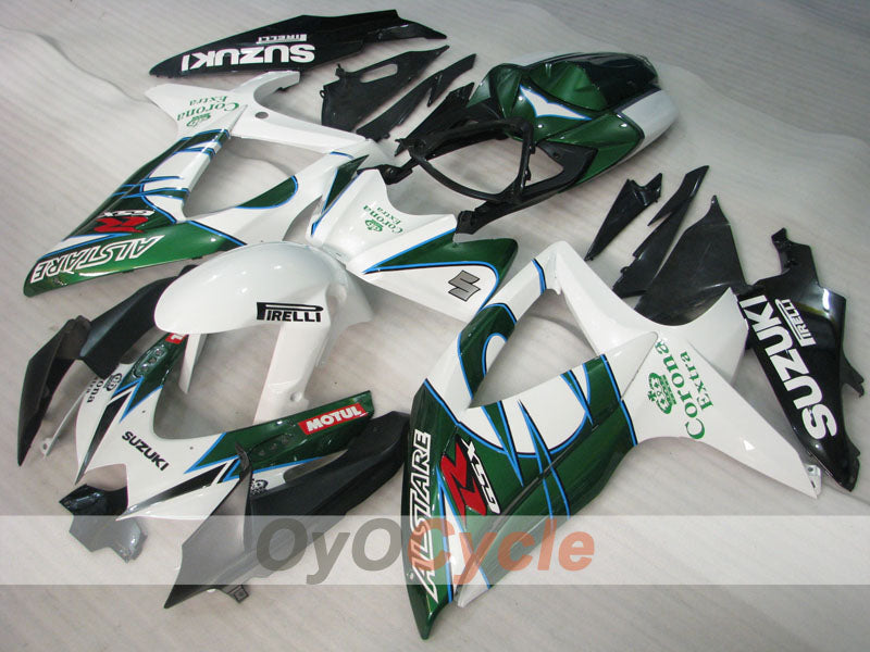 Injection Fairing kit for 08-10 GSX R750 - Green, White - Corona #OYO87905445