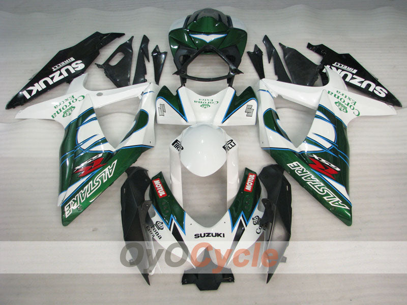 Injection Fairing kit for 08-10 GSX R750 - Green, White - Corona #OYO87905445