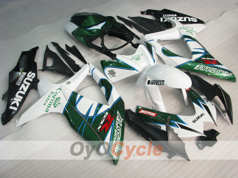 Injection Fairing kit for 08-10 GSX R750 - Green, White - Corona #OYO87905445