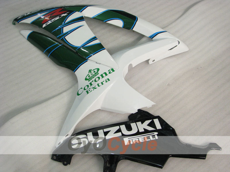 Injection Fairing kit for 08-10 GSX R750 - Green, White - Corona #OYO87905445
