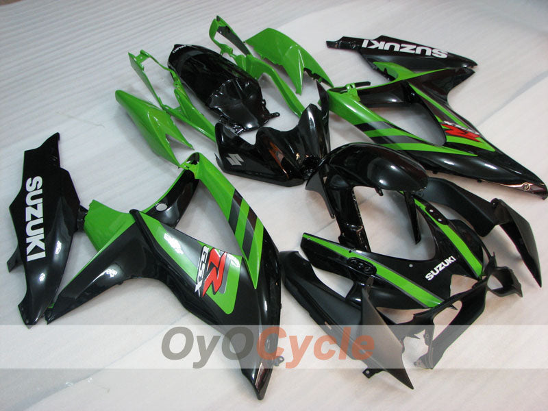 Injection Fairing kit for 08-10 GSX R750 - Green, Black - Factory Style #OYO87905448 Main image