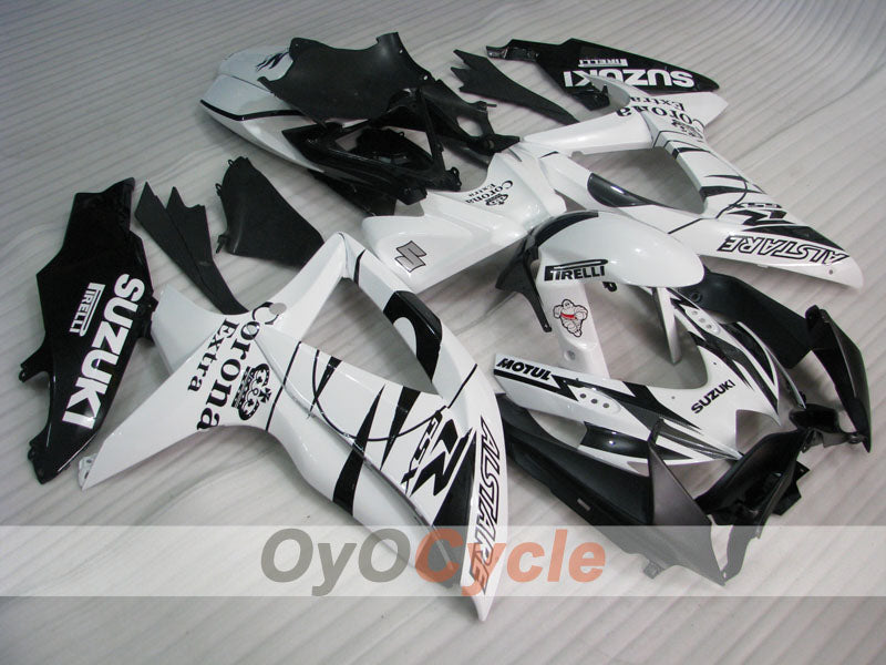 Injection Fairing kit for 08-10 GSX R750 - White, Black - Corona #OYO87905455 Main image