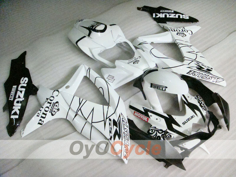 Injection Fairing kit for 08-10 GSX R750 - White, Black - Corona #OYO87905456