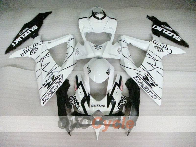 Injection Fairing kit for 08-10 GSX R750 - White, Black - Corona #OYO87905456