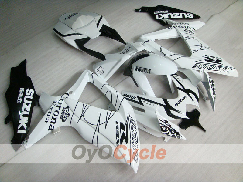 Injection Fairing kit for 08-10 GSX R750 - White, Black - Corona #OYO87905457 Main image