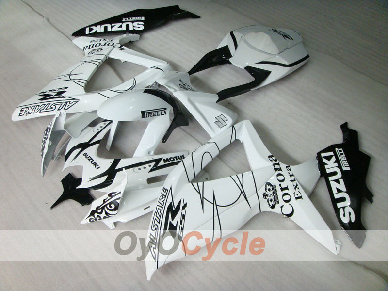 Injection Fairing kit for 08-10 GSX R750 - White, Black - Corona #OYO87905457