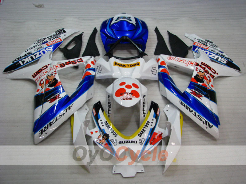 Injection Fairing kit for 08-10 GSX R750 - Blue, White - Dark Dog #OYO87905458