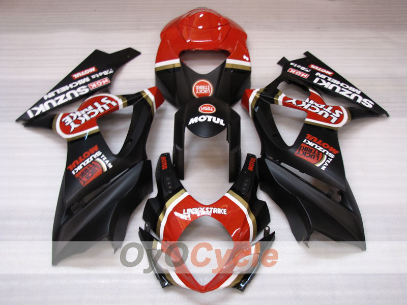 Injection Fairing kit for 07-08 GSX R1000 - Red, Black - Lucky Strike #OYO87905519