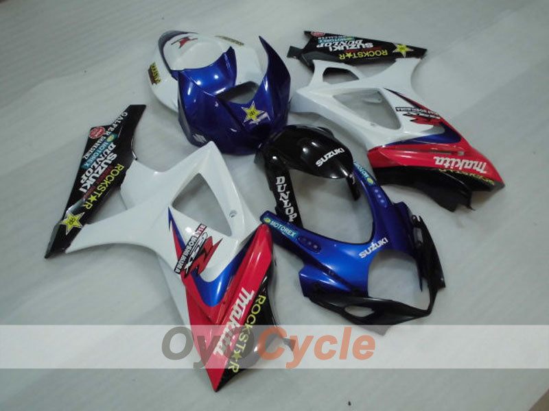 Injection Fairing kit for 07-08 GSX R1000 - Blue, White - Rockstar #OYO87905520 Main image