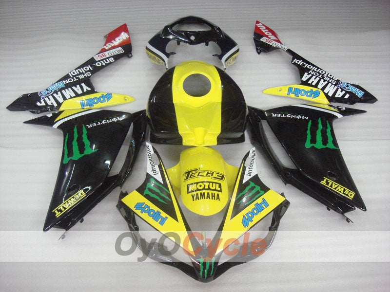 Injection Fairing kit for 07-08 YZF-R1 - Yellow, Black - Monster #OYO87905682 Secondary image