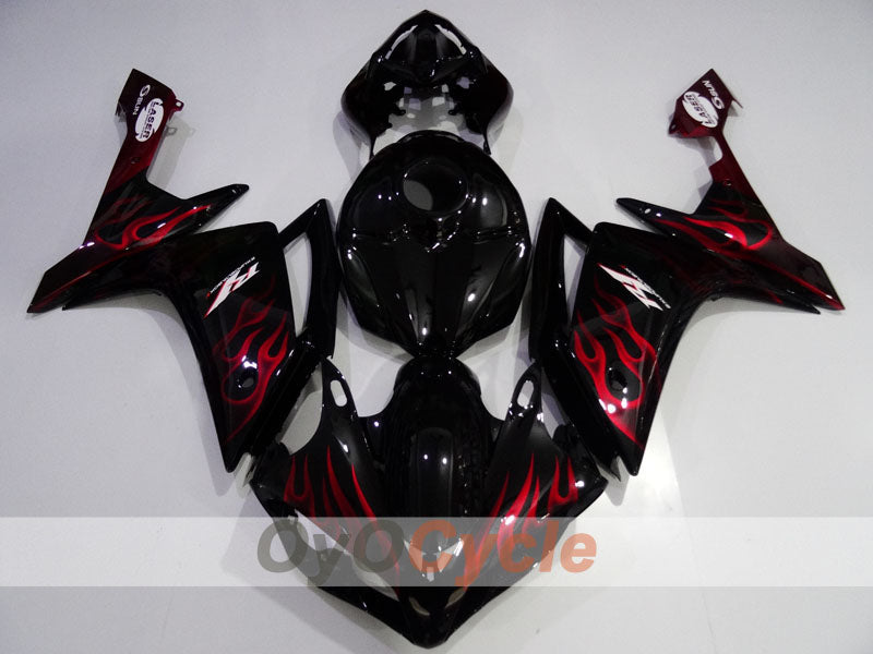 Injection Fairing kit for 07-08 YZF-R1 - Red, Black - Flame #OYO87905697 Secondary image