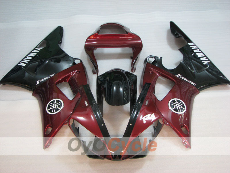 Injection Fairing kit for 00-01 YZF-R1 - Red Wine Color, Black - Factory Style #OYO87905738